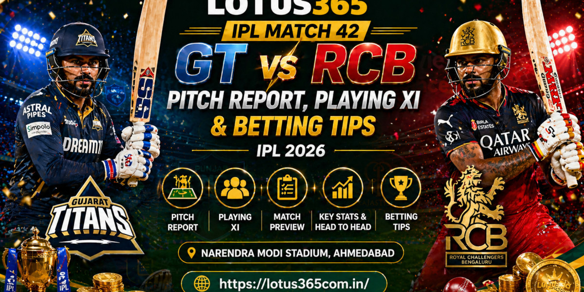 Lotus365 IPL Match 42: GT vs RCB Pitch Report, Playing XI & Betting Tips